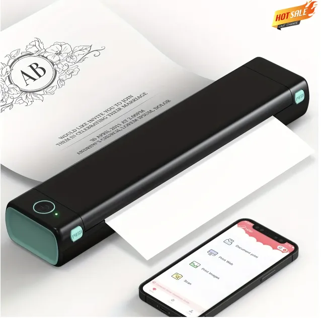 ????Portable Printer Wireless, Compatible With Phone & Laptop
