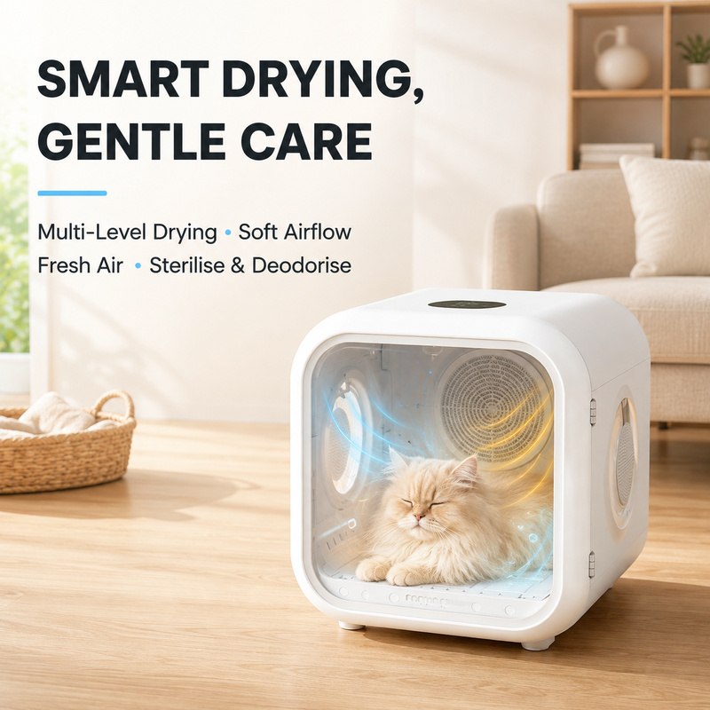 smart-pet-dryer-scene-800x800 Smart Pet Drying Cabin with Adjustable Soft Airflow - Image 1