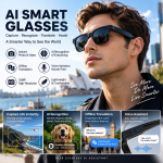 AI Smart Glasses with 12MP Camera & 4K Video